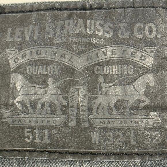 Levi’s 511 Slim Fit Jeans Men’s 32x32 Charcoal Black Denim Stretch - Picture 6 of 8